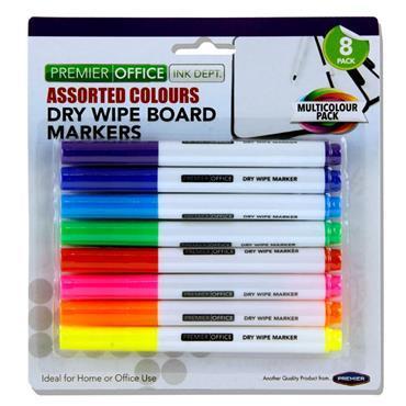 8 COLOURED - WHITEBOARD MARKERS