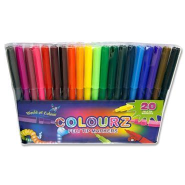 COLOURING MARKERS - PACK 20